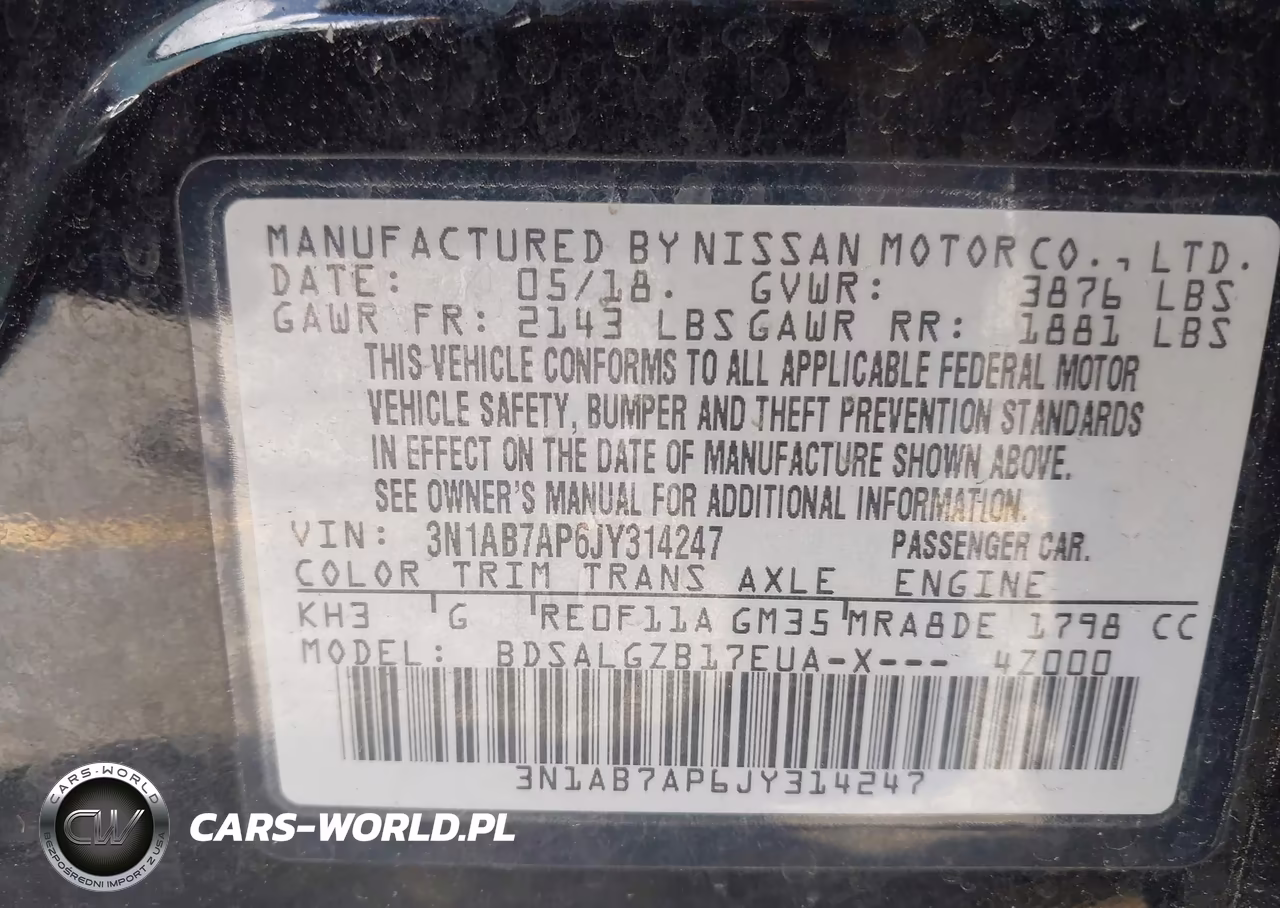 2018 Nissan Sentra Sl VIN:3N1AB7AP6JY314247 - 9