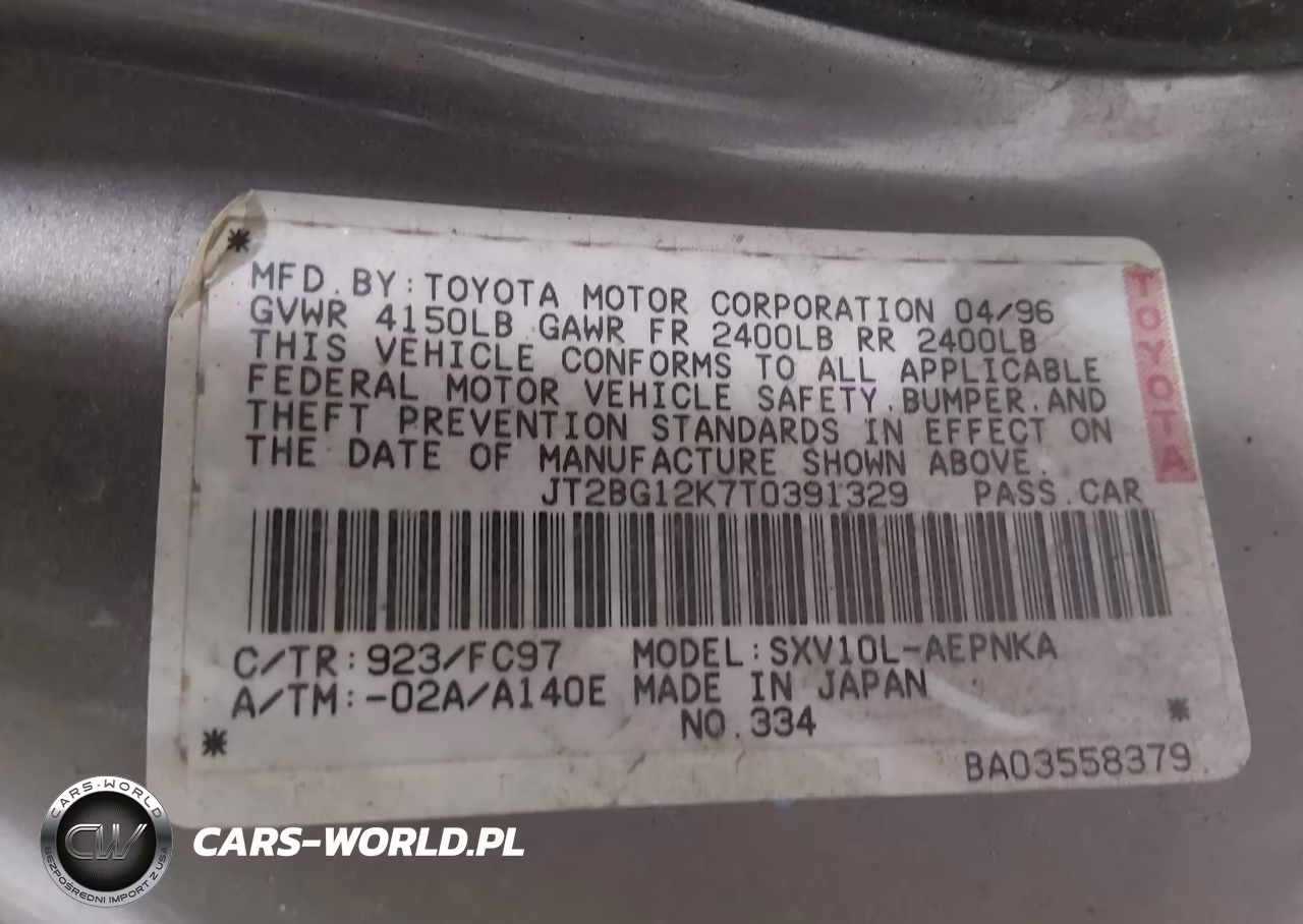 1996 Toyota Camry Dx-Le-Xle VIN:JT2BG12K7T0391329 - 9