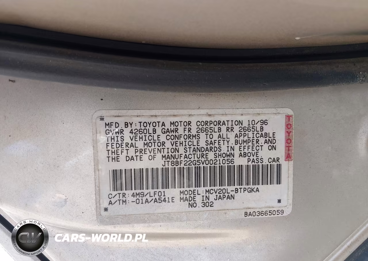 1997 Lexus Es 300 VIN:JT8BF22G5V0021056 - 9