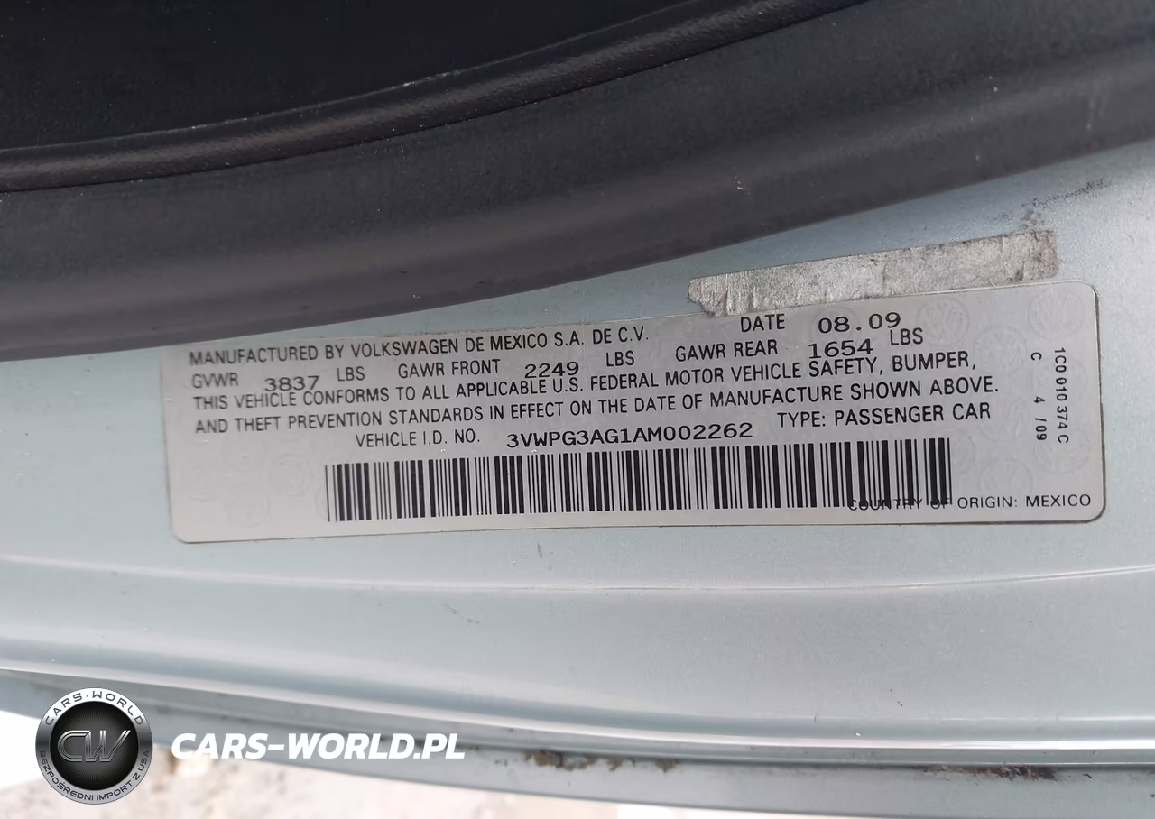 2010 Volkswagen New Beetle 2.5L VIN:3VWPG3AG1AM002262 - 9