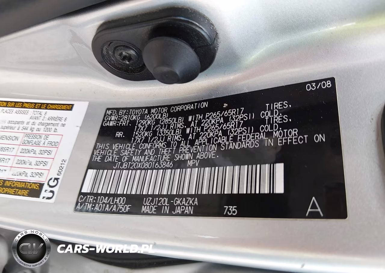 2008 Lexus Gx 470 VIN:JTJBT20X080163846 - 9