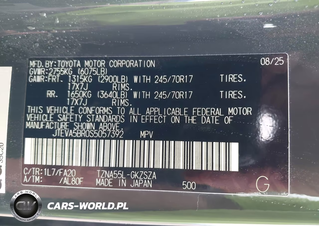2025 Toyota 4Runner Sr5 VIN:JTEVA5BR0S5057392 - 9