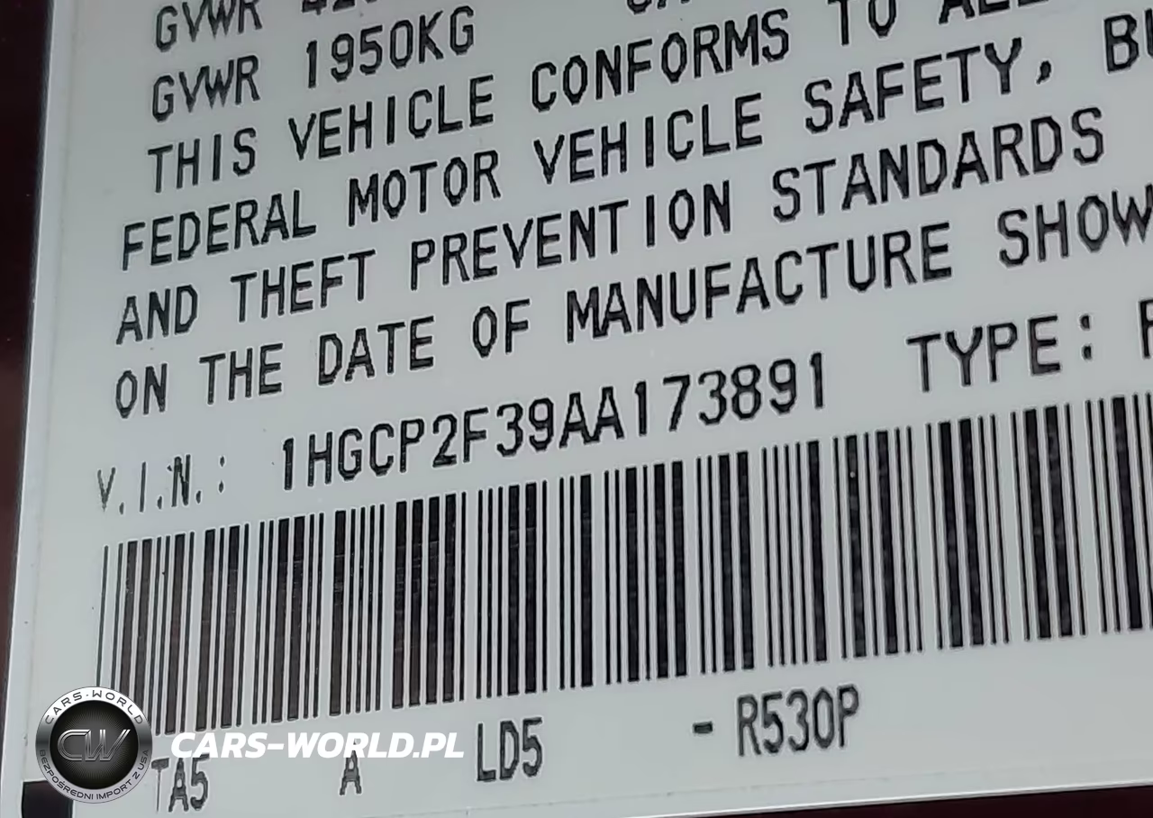 2010 Honda Accord 2.4 Lx VIN:1HGCP2F39AA173891 - 9