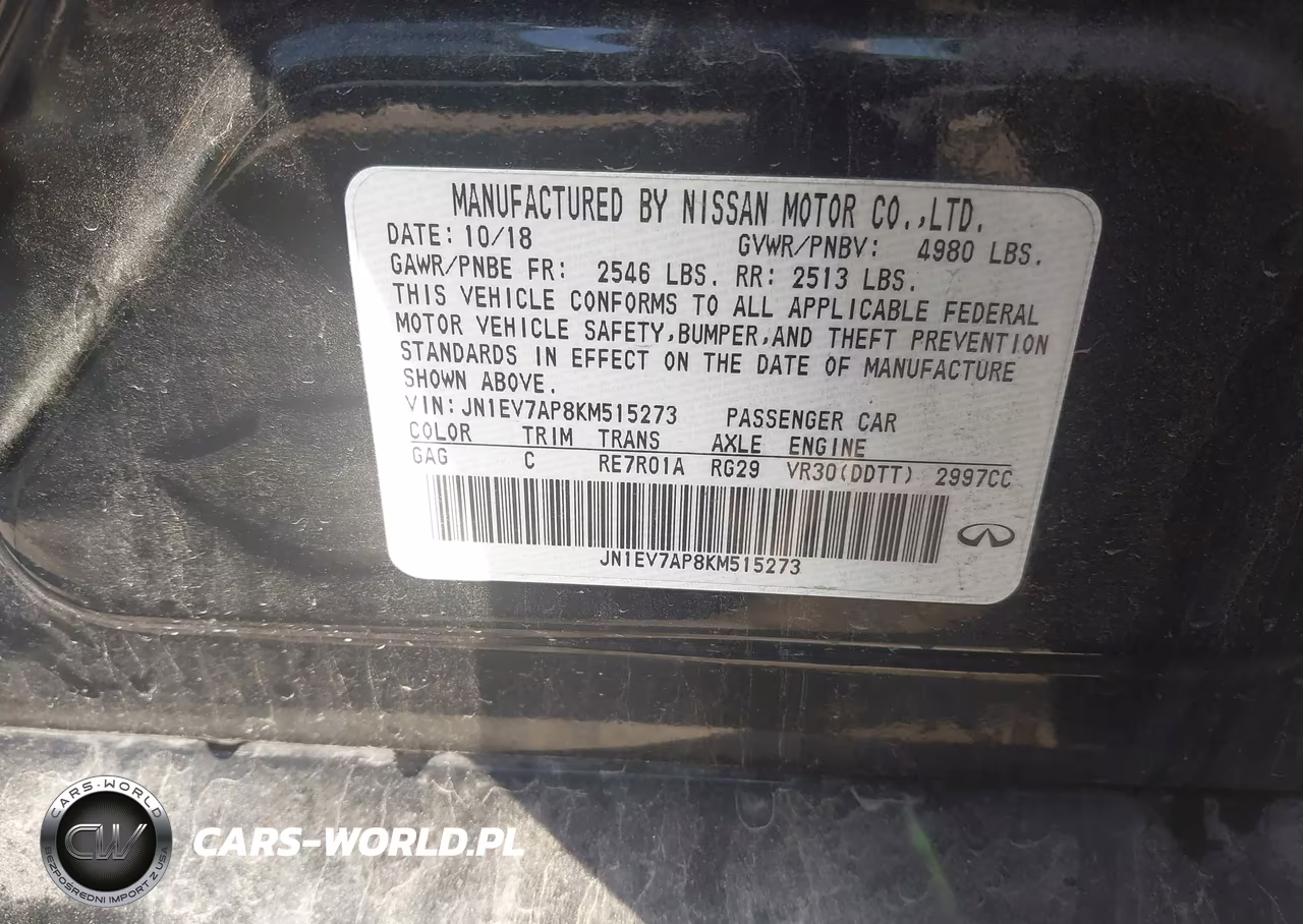 2019 Infiniti Q50 3.0T Luxe VIN:JN1EV7AP8KM515273 - 9