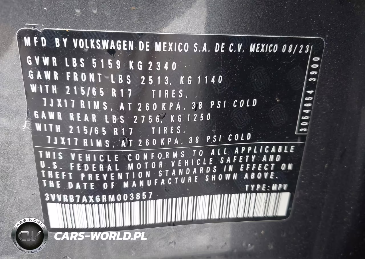 2024 Volkswagen Tiguan 2.0T S VIN:3VVRB7AX6RM003857 - 9