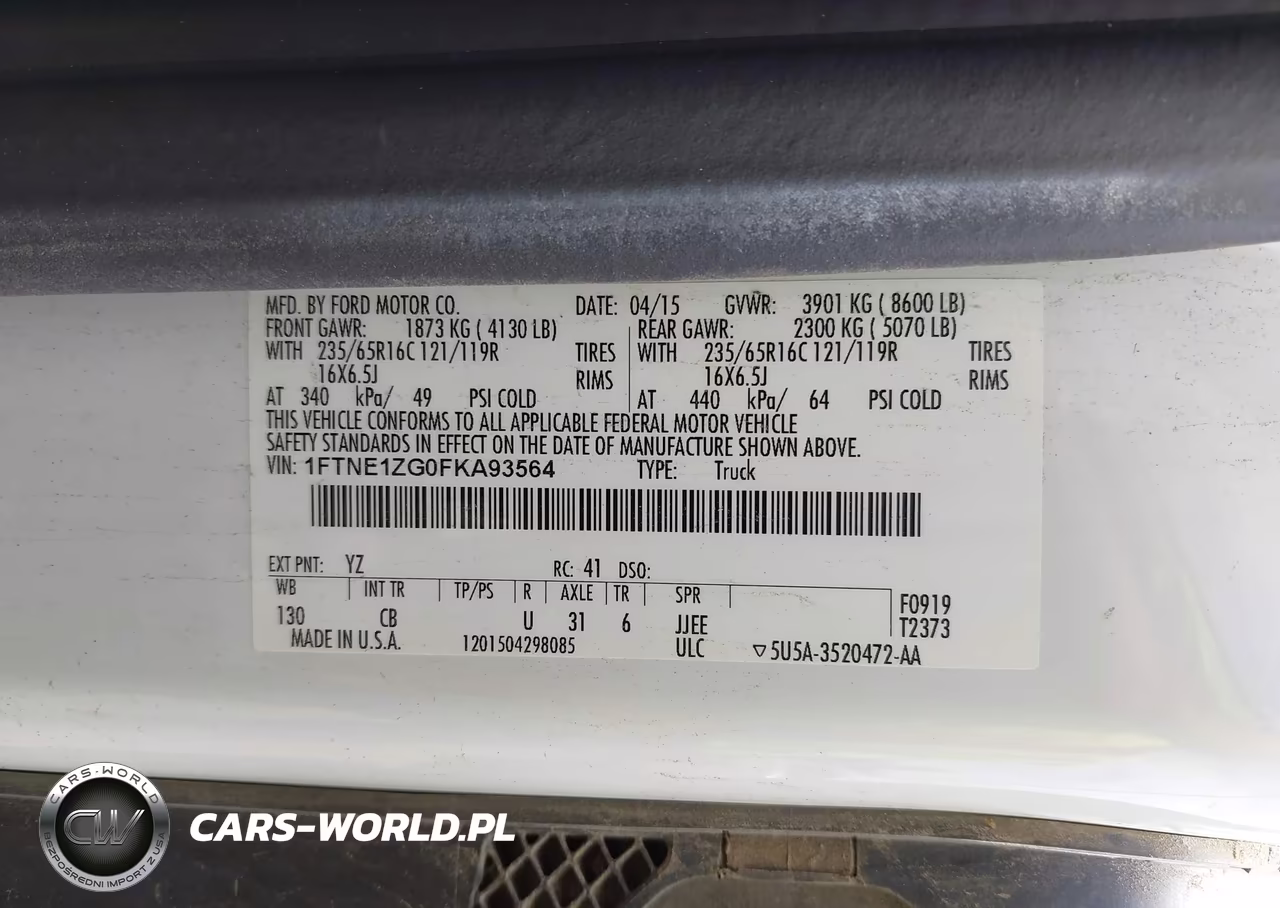 2015 Ford Transit-150 VIN:1FTNE1ZG0FKA93564 - 9