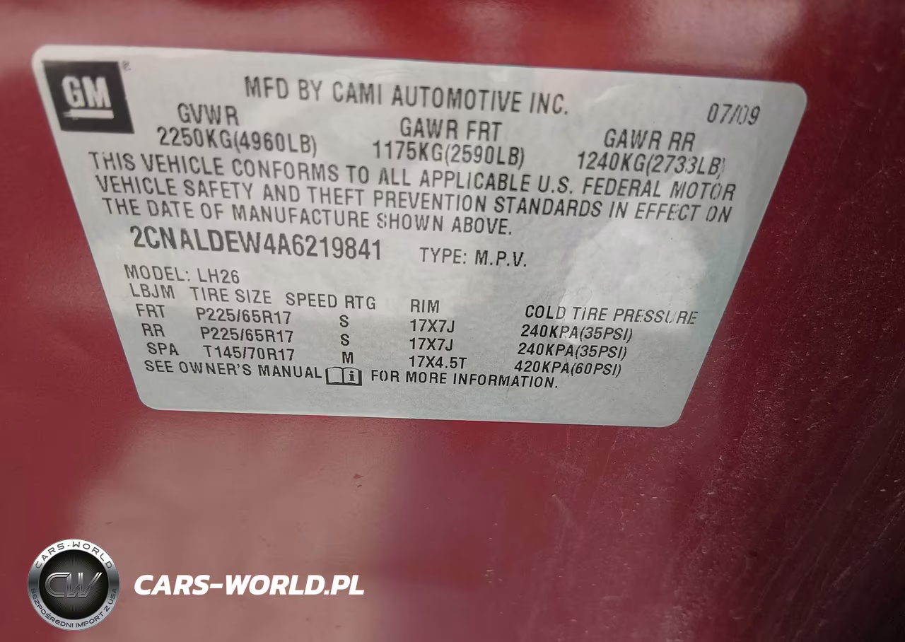 2010 Chevrolet Equinox Lt VIN:2CNALDEW4A6219841 - 9