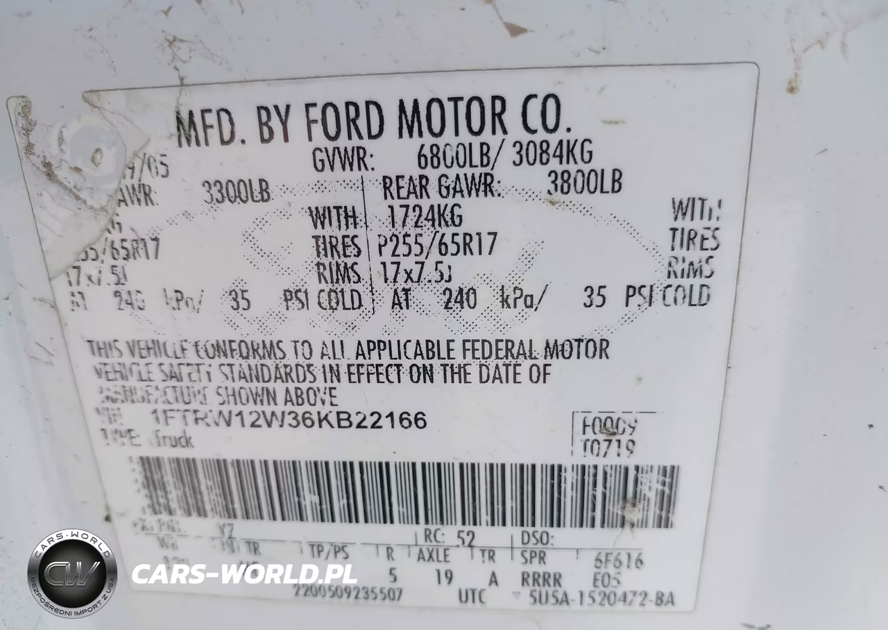 2006 Ford F-150 Xlt VIN:1FTRW12W36KB22166 - 9