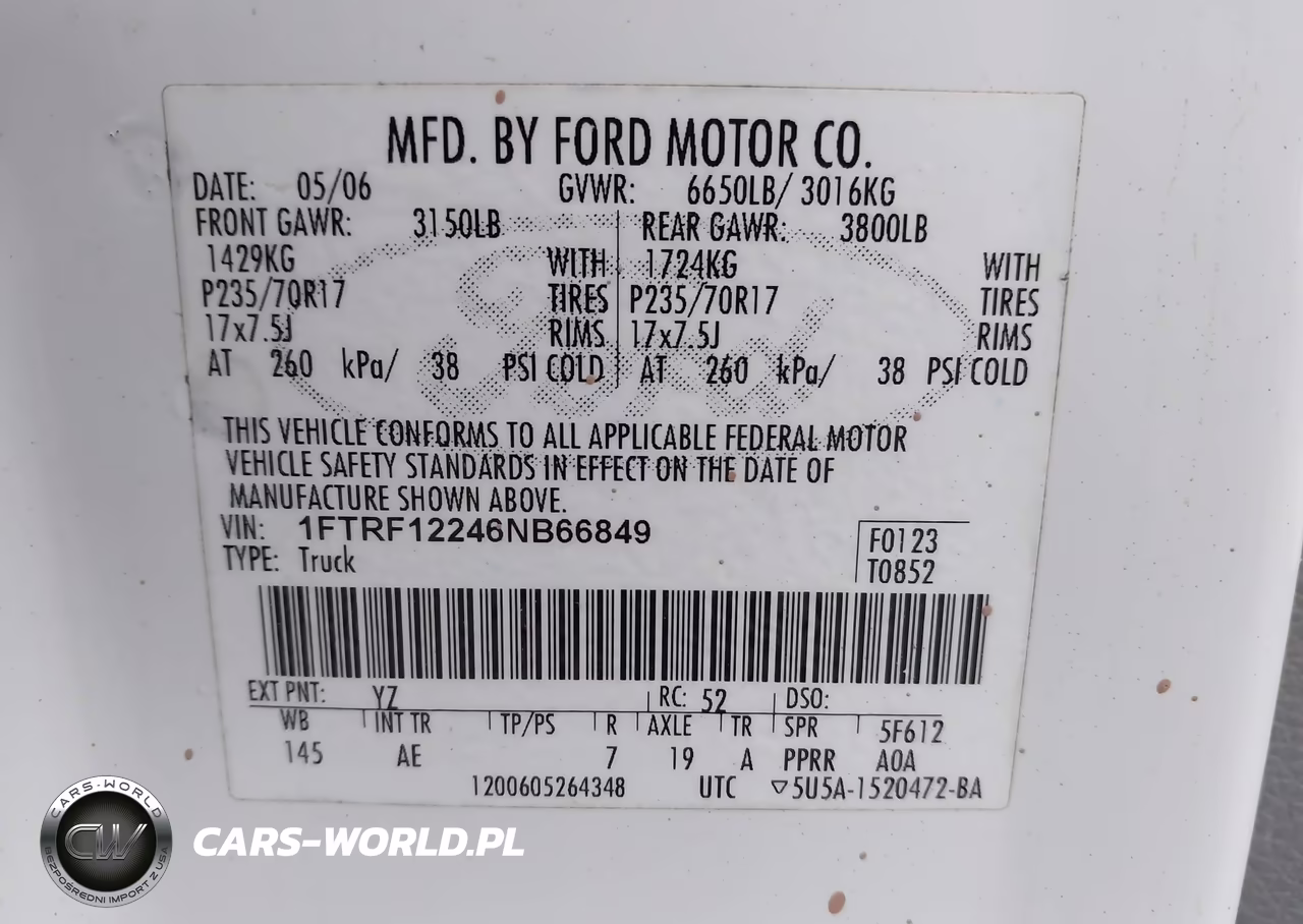 2006 Ford F-150 Stx-Xl-Xlt VIN:1FTRF12246NB66849 - 9