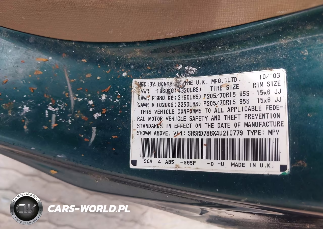 2004 Honda Cr-V Ex VIN:SHSRD788X4U210779 - 9