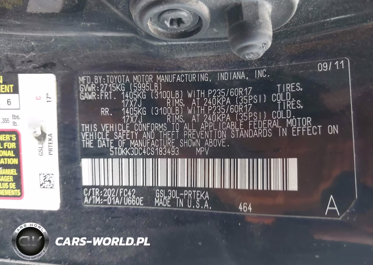 2012 Toyota Sienna Le V6 8 Passenger VIN:5TDKK3DC4CS183493 - 9
