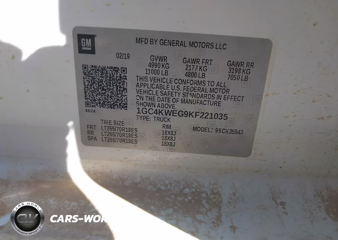 2019 Chevrolet Silverado 3500Hd Lt VIN:1GC4KWEG9KF221035 - 9