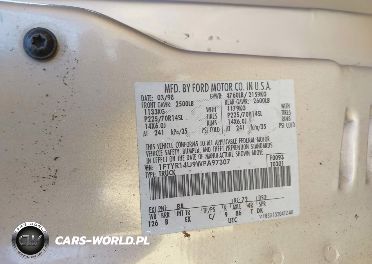 1998 Ford Ranger Splash-Xl-Xlt VIN:1FTYR14U9WPA97307 - 9
