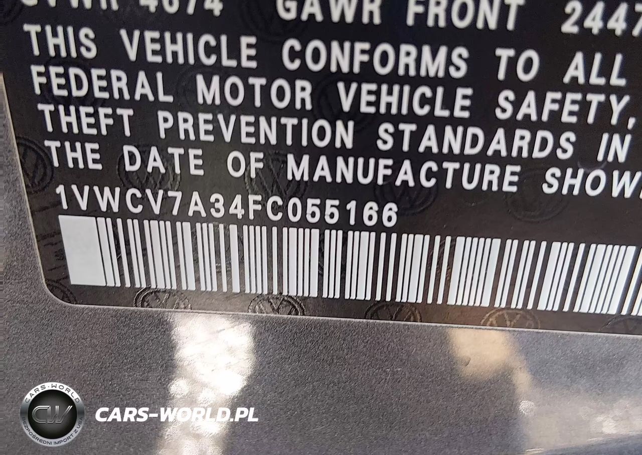 2015 Volkswagen Passat 2.0L Tdi Sel Premium VIN:1VWCV7A34FC055166 - 9