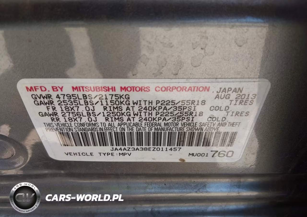 2014 Mitsubishi Outlander Se VIN:JA4AZ3A38EZ011457 - 9