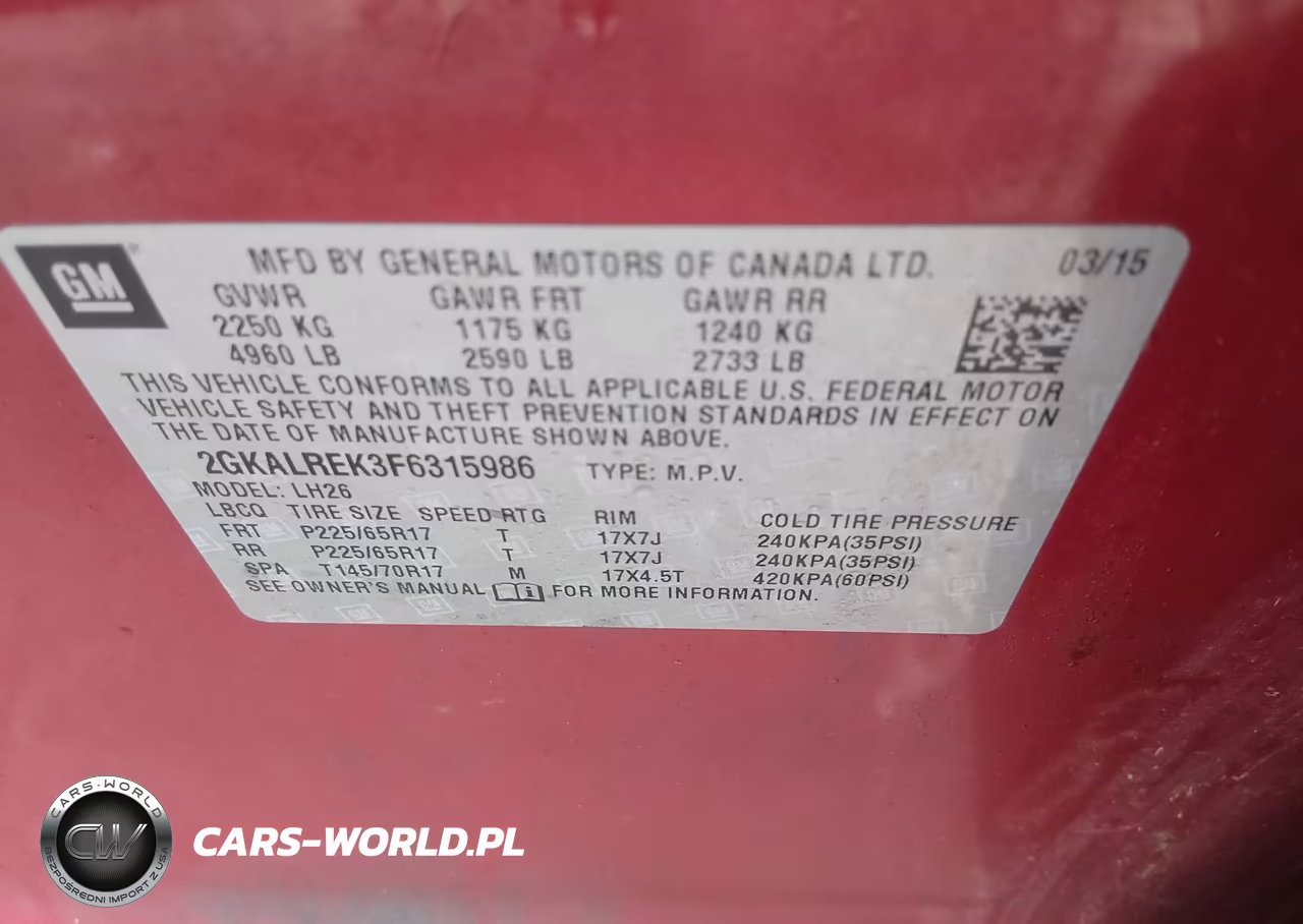 2015 GMC Terrain Sle-2 VIN:2GKALREK3F6315986 - 9
