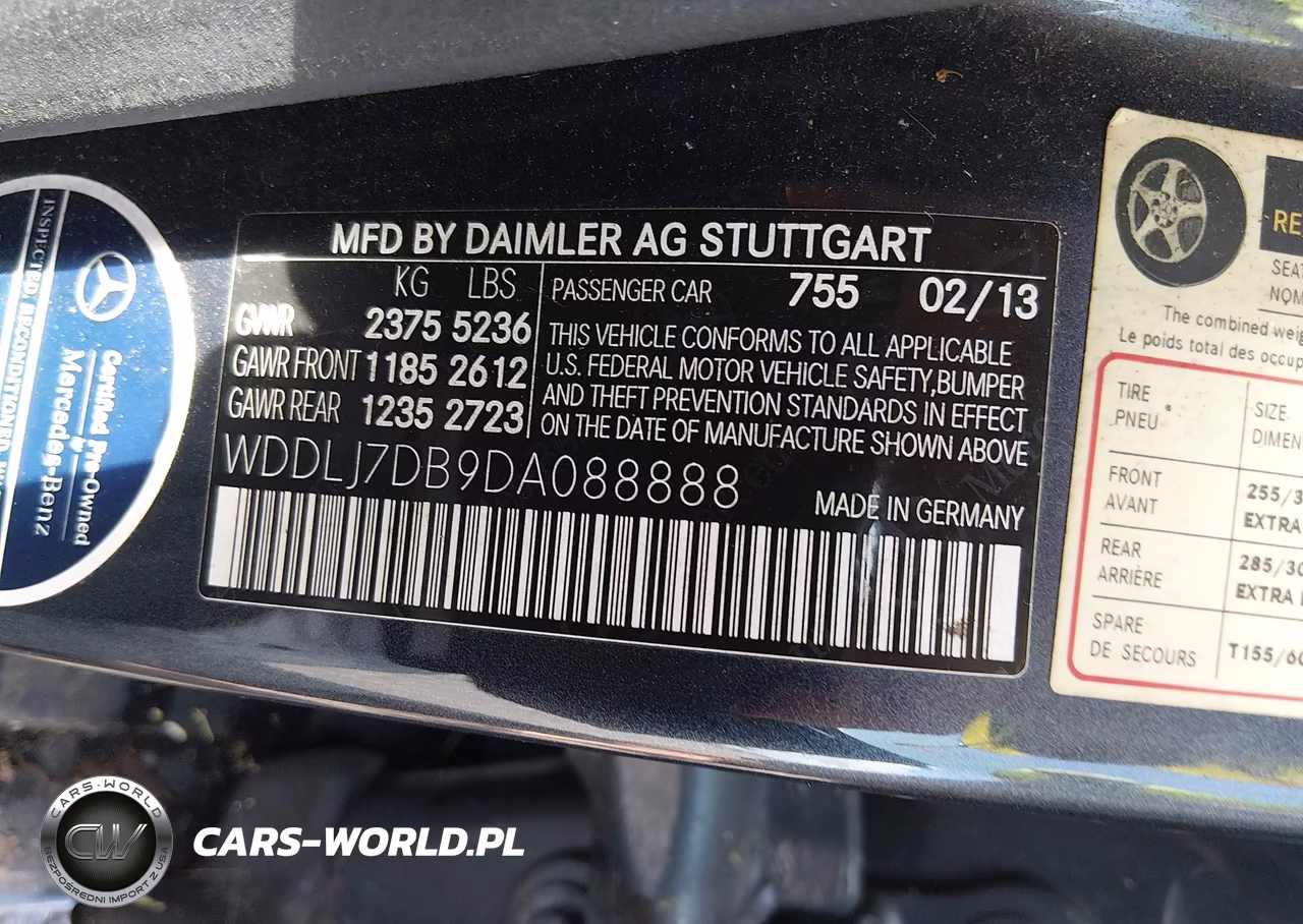 2013 Mercedes-Benz Cls 550 VIN:WDDLJ7DB9DA088888 - 9