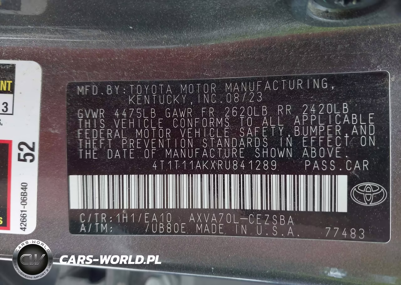 2024 Toyota Camry Se VIN:4T1T11AKXRU841289 - 9