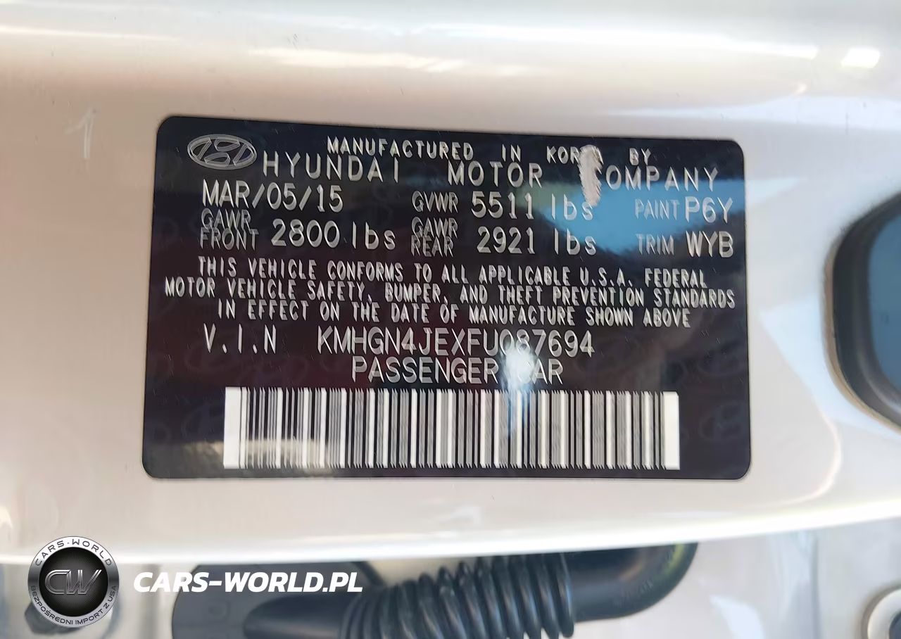 2015 Hyundai Genesis 3.8 VIN:KMHGN4JEXFU087694 - 9