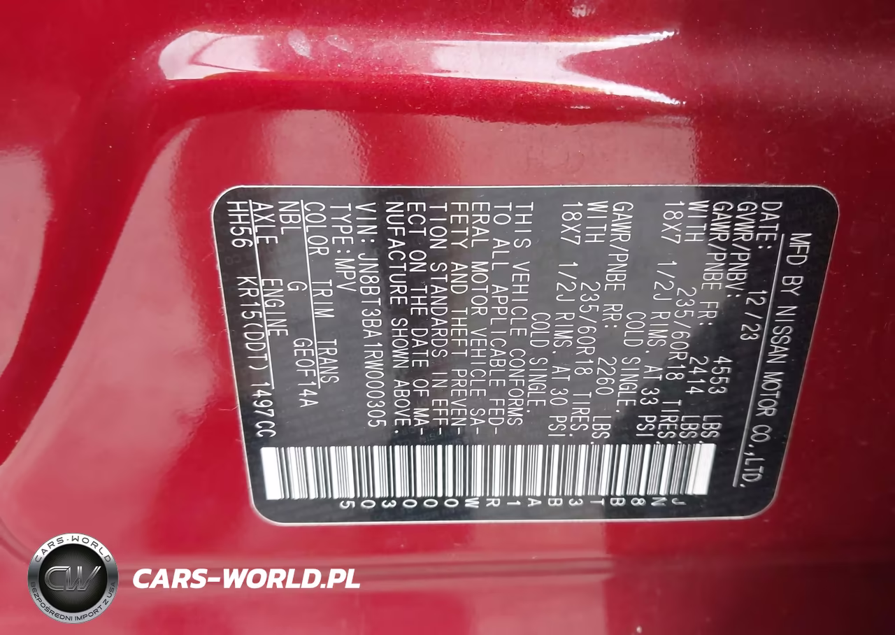 2024 Nissan Rogue Sv Fwd VIN:JN8BT3BA1RW000305 - 9