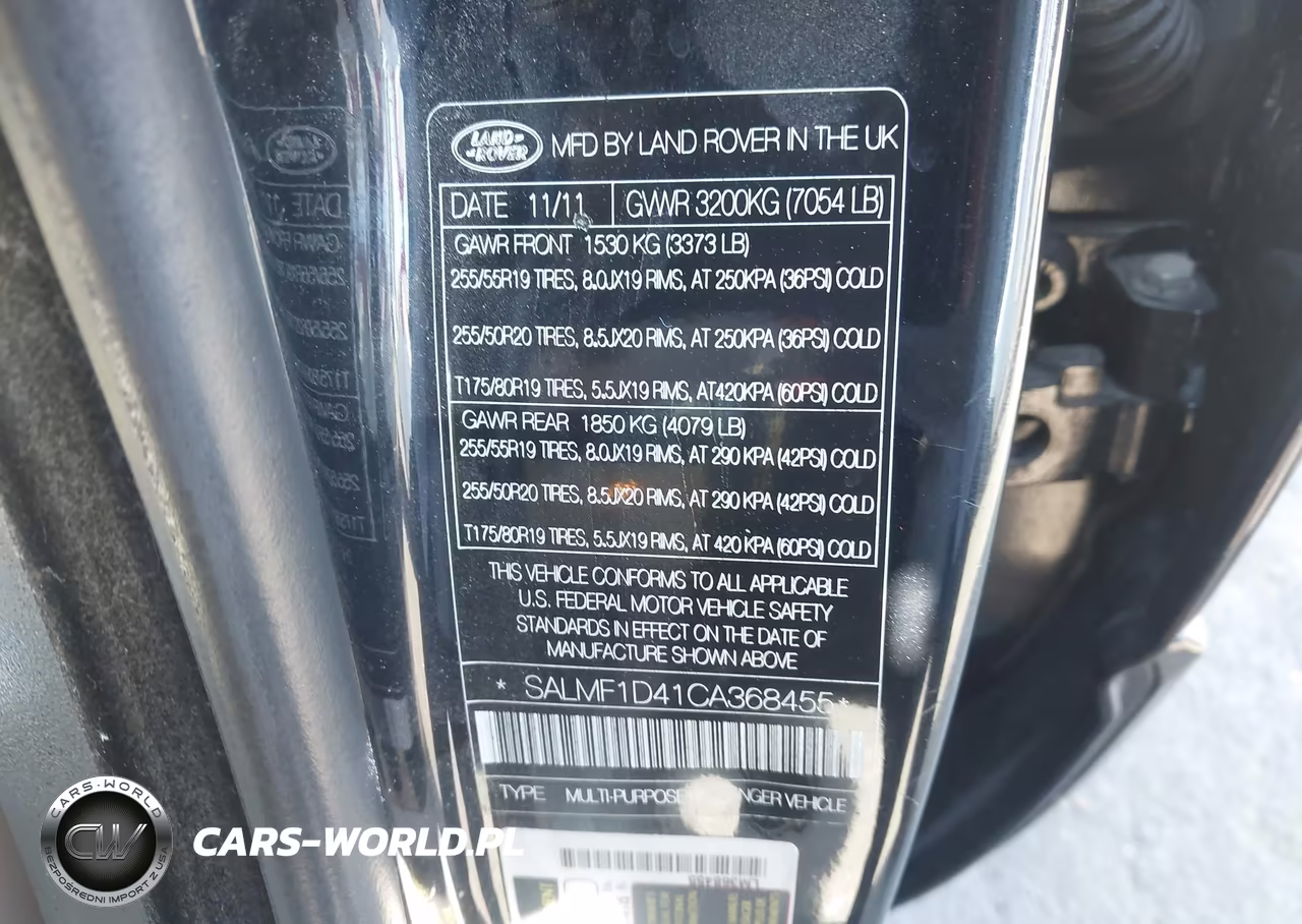 2012 Land Rover Range Rover Hse VIN:SALMF1D41CA368455 - 9