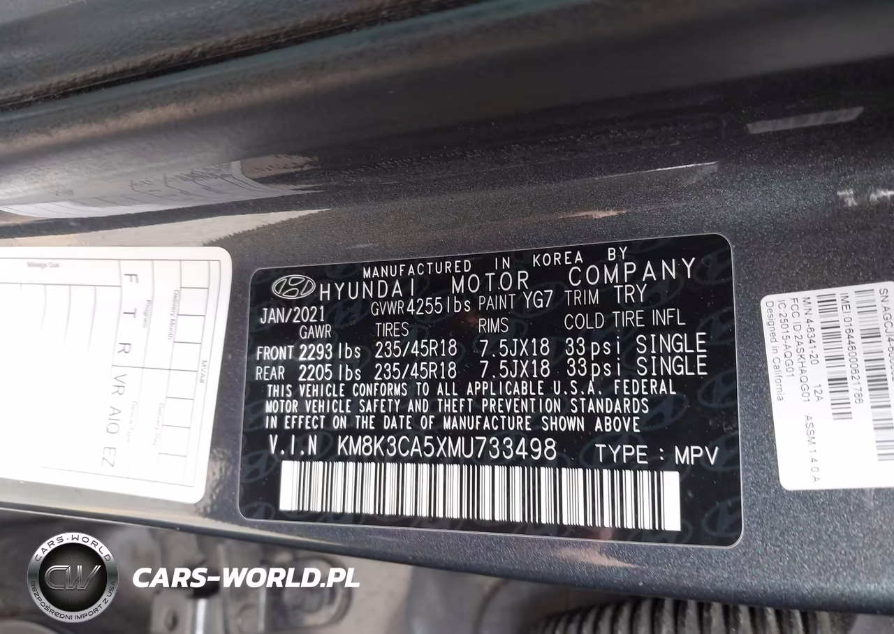 2021 Hyundai Kona Limited VIN:KM8K3CA5XMU733498 - 9