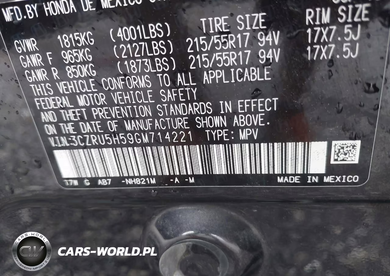 2016 Honda Hr-V Ex VIN:3CZRU5H59GM714221 - 9