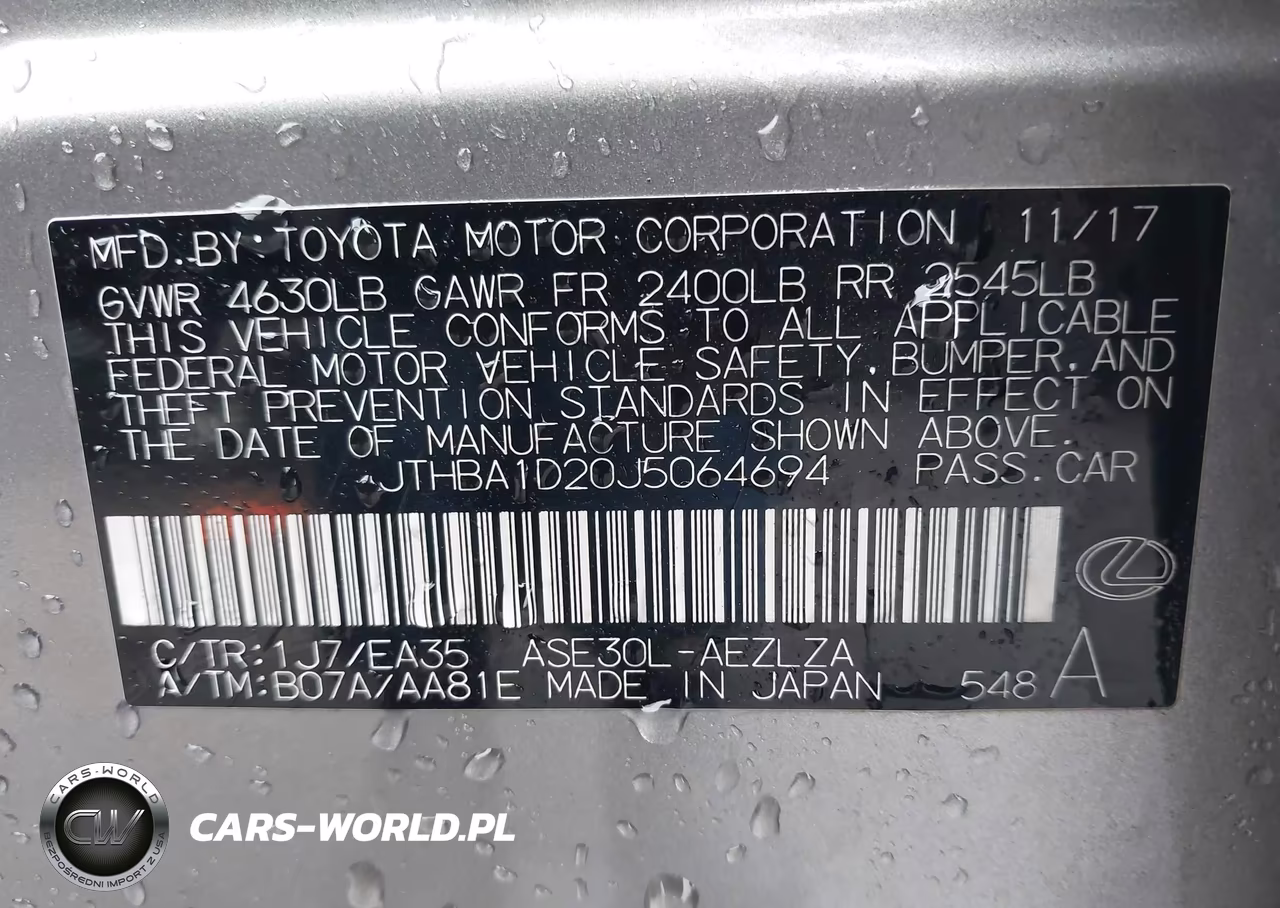 2018 Lexus Is 300 VIN:JTHBA1D20J5064694 - 9