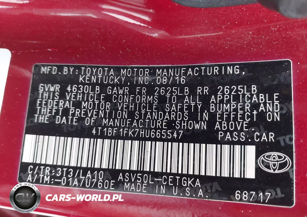 2017 Toyota Camry Xle VIN:4T1BF1FK7HU665547 - 9