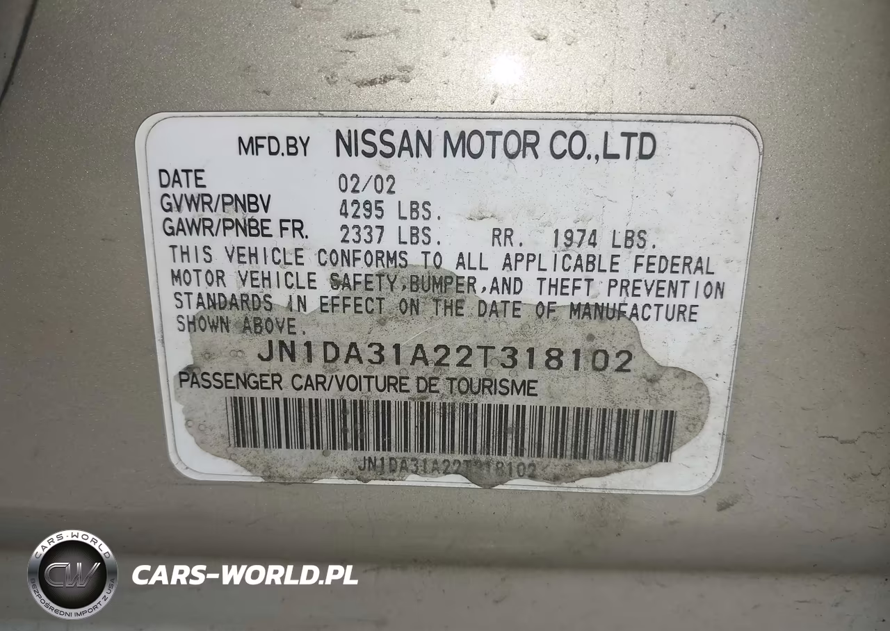 2002 Nissan Maxima Gle VIN:JN1DA31A22T318102 - 9