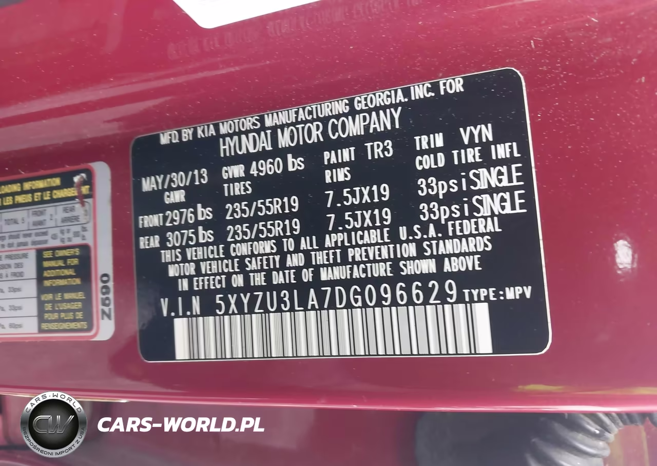 2013 Hyundai Santa Fe Sport 2.0T VIN:5XYZU3LA7DG096629 - 9