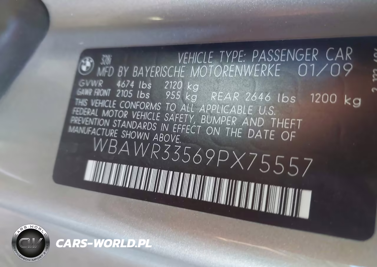 2009 BMW 328I VIN:WBAWR33569PX75557 - 9
