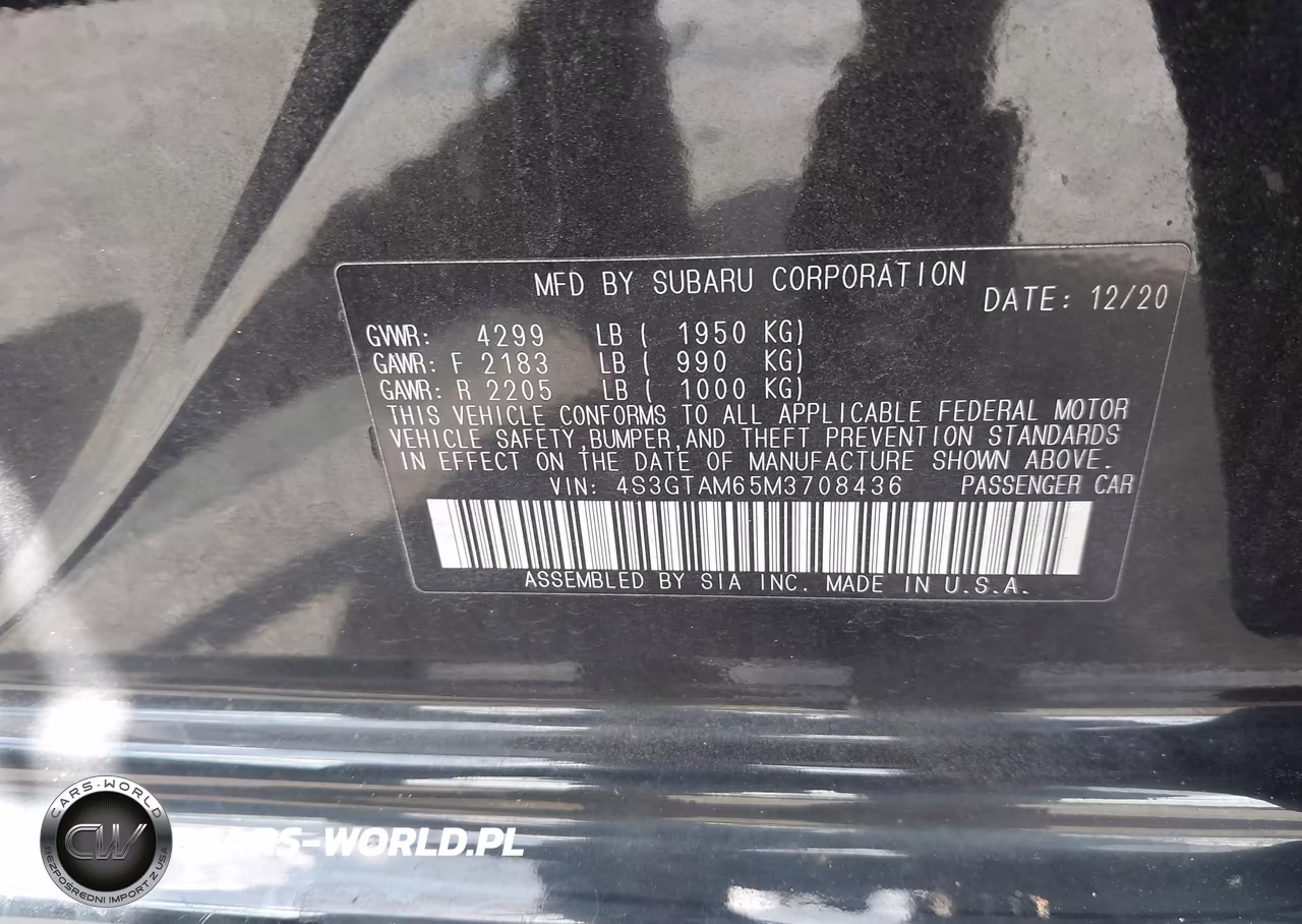 2021 Subaru Impreza Sport 5-Door VIN:4S3GTAM65M3708436 - 9
