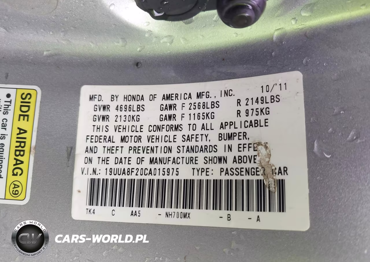 2012 Acura Tl 3.5 VIN:19UUA8F20CA015975 - 9