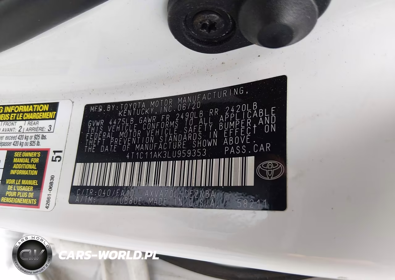 2020 Toyota Camry Le VIN:4T1C11AK3LU959353 - 9