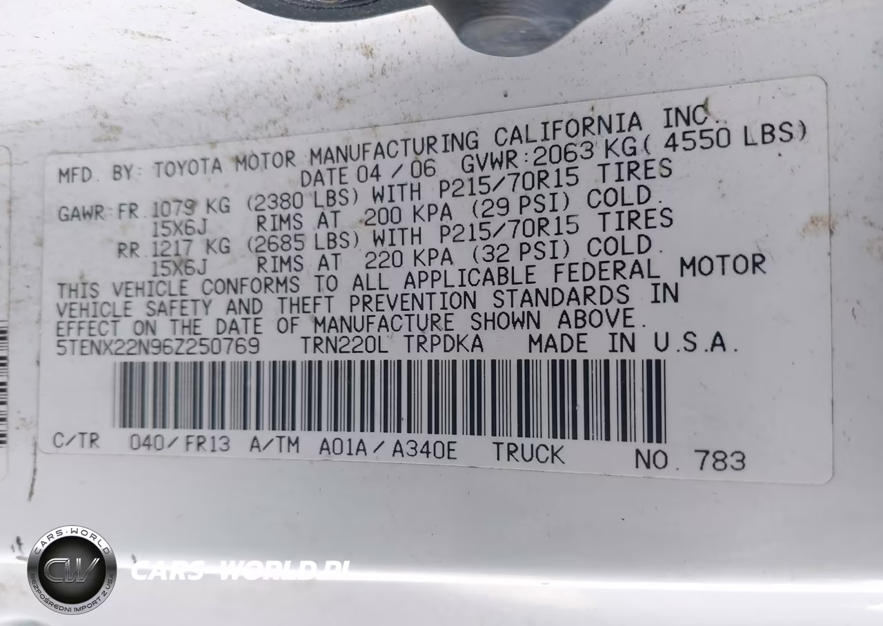 2006 Toyota Tacoma VIN:5TENX22N96Z250769 - 9