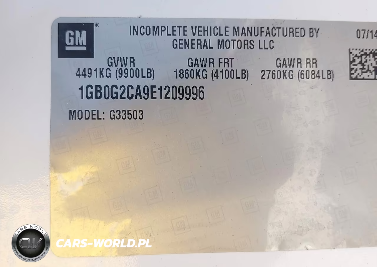 2014 Chevrolet Express Cutaway 3500 VIN:1GB0G2CA9E1209996 - 8