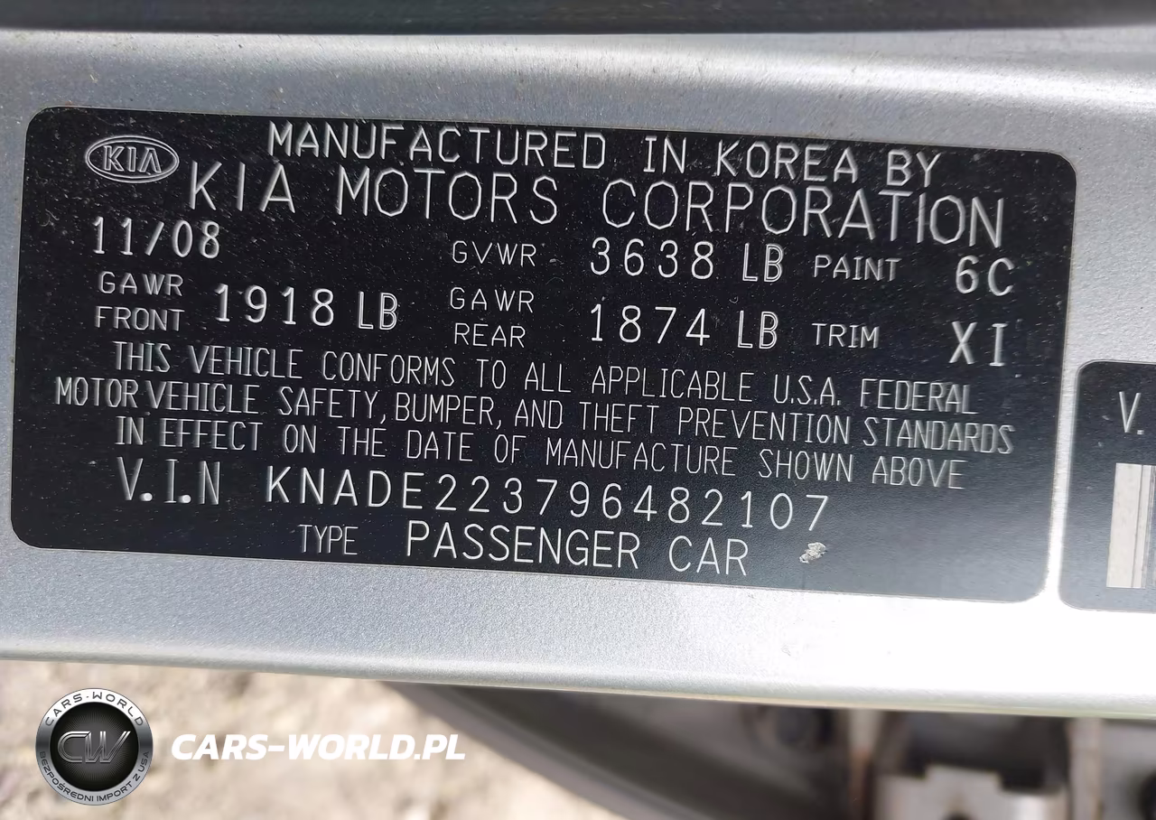2009 Kia Rio Sx VIN:KNADE223796482107 - 9