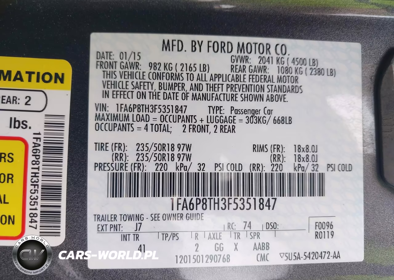 2015 Ford Mustang Ecoboost VIN:1FA6P8TH3F5351847 - 9
