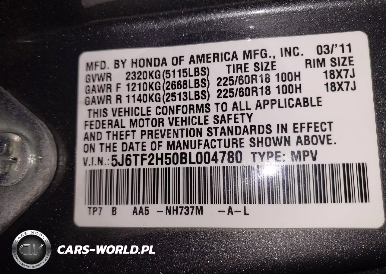 2011 Honda Accord Crosstour Ex-L VIN:5J6TF2H50BL004780 - 9