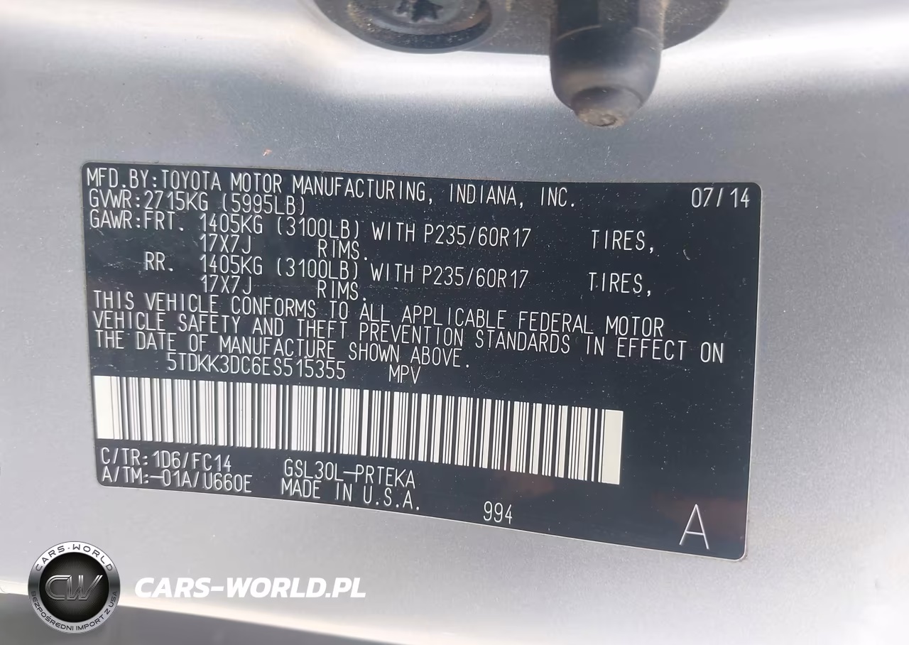 2014 Toyota Sienna Le V6 8 Passenger VIN:5TDKK3DC6ES515355 - 9