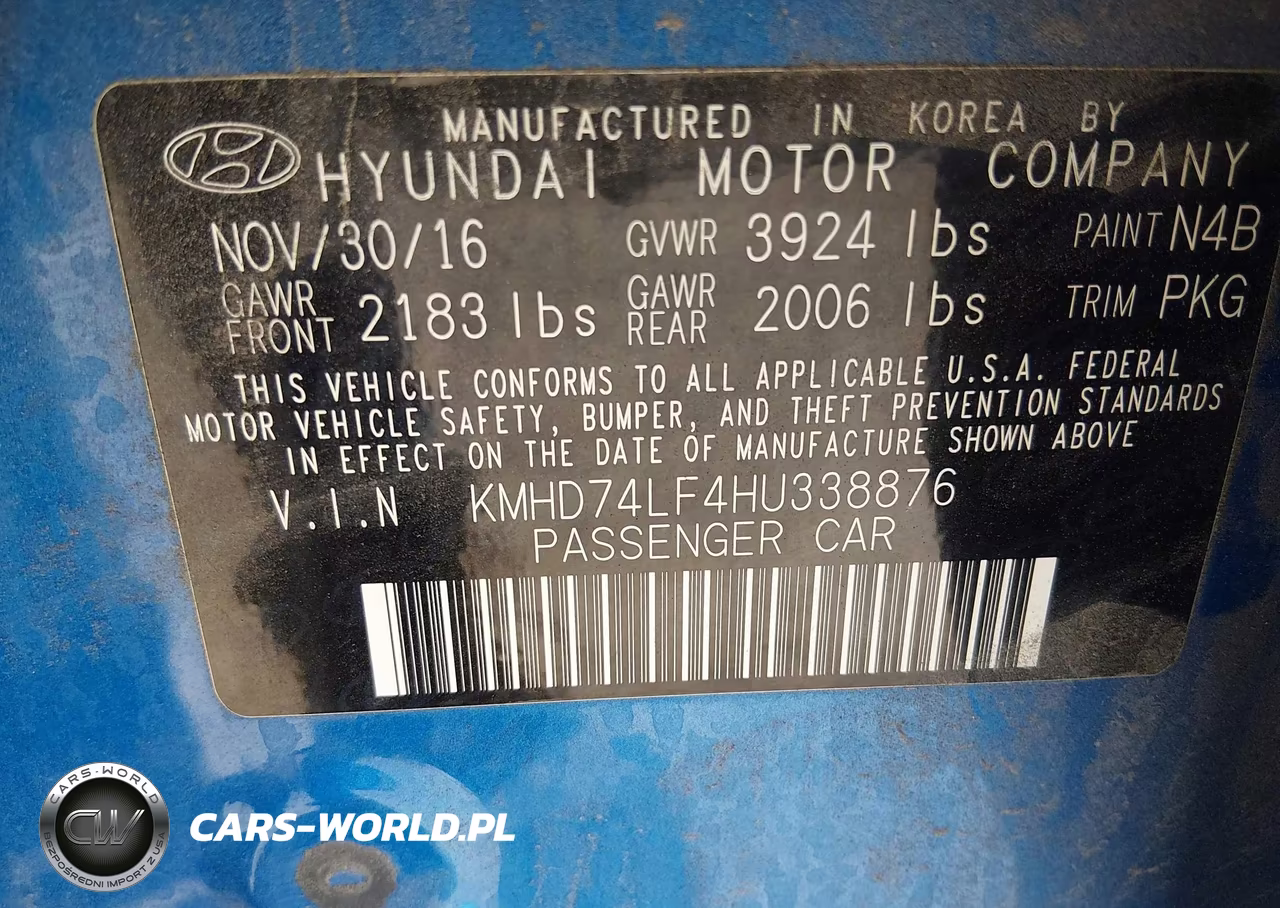 2017 Hyundai Elantra Se VIN:KMHD74LF4HU338876 - 9