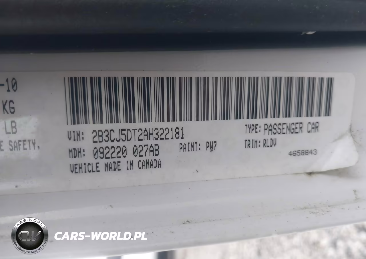 2010 Dodge Challenger R-T VIN:2B3CJ5DT2AH322181 - 9