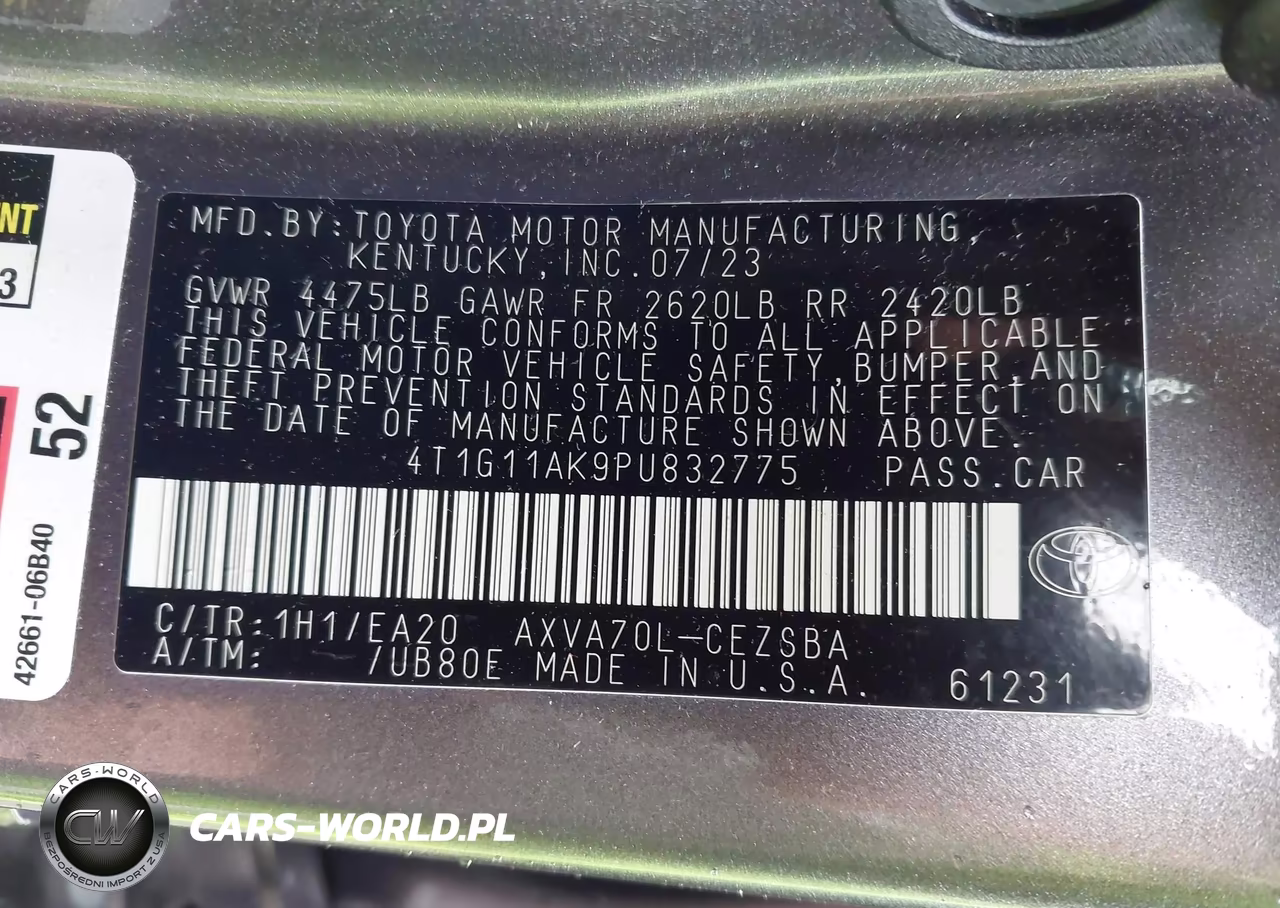 2023 Toyota Camry Se VIN:4T1G11AK9PU832775 - 9