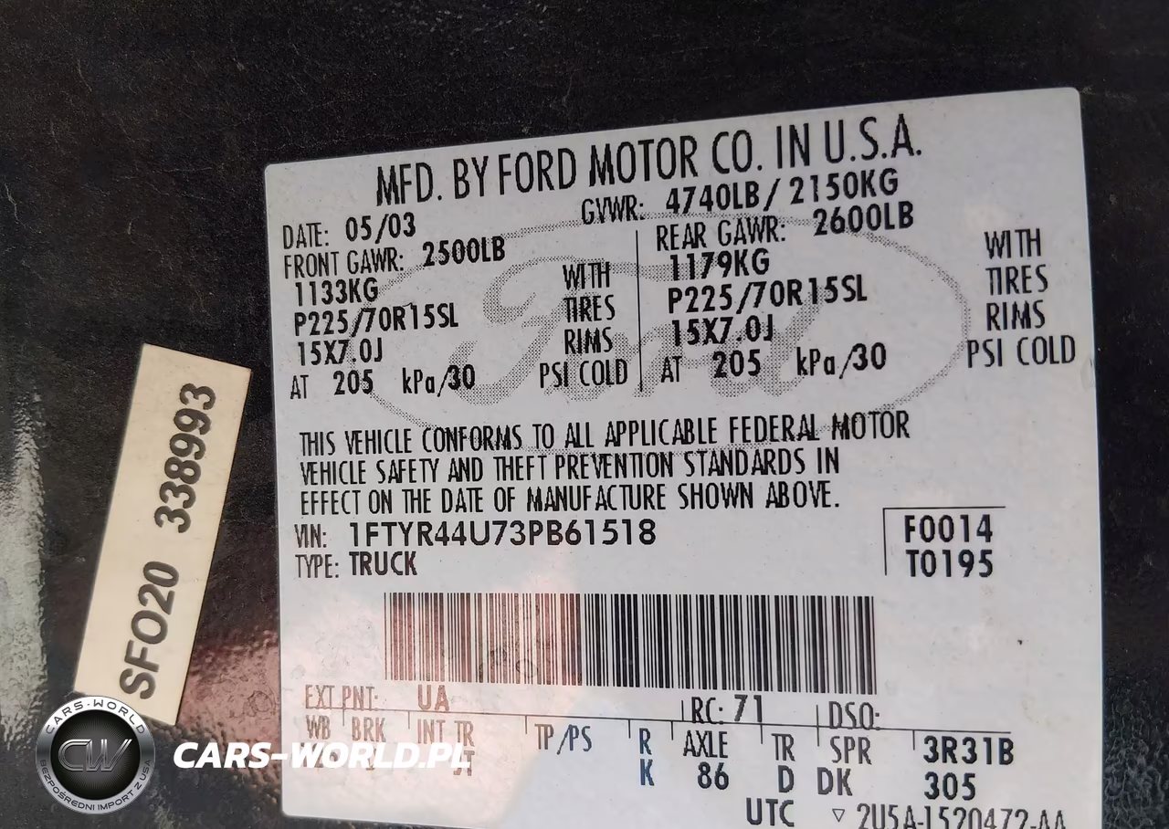2003 Ford Ranger Edge-Tremor-Xlt VIN:1FTYR44U73PB61518 - 9