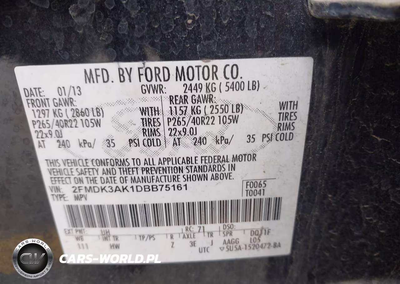 2013 Ford Edge Sport VIN:2FMDK3AK1DBB75161 - 9