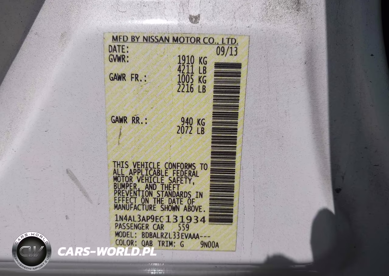 2014 Nissan Altima 2.5 S VIN:1N4AL3AP9EC131934 - 9