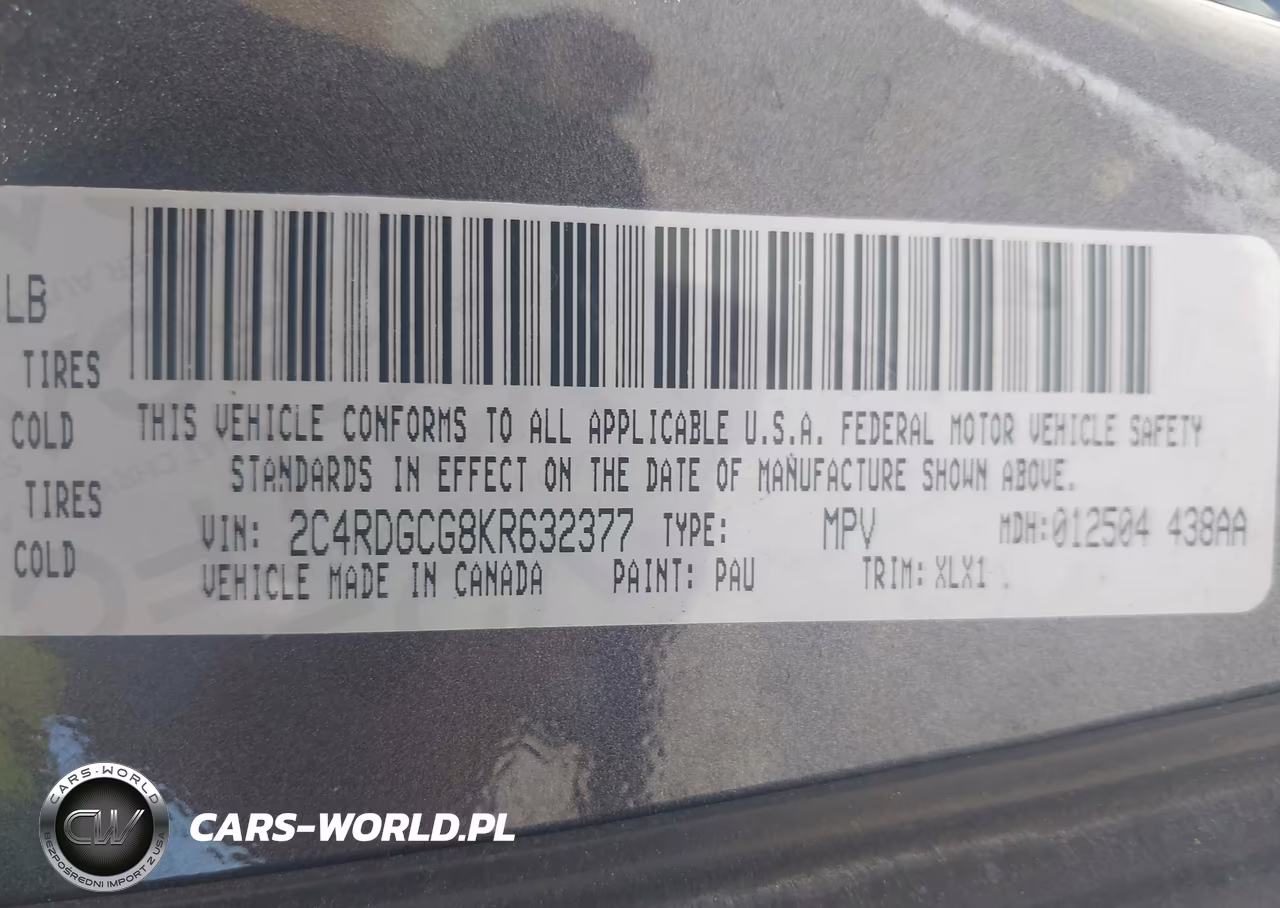 2019 Dodge Grand Caravan Sxt VIN:2C4RDGCG8KR632377 - 9