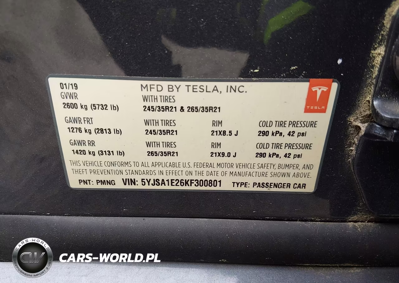 2019 Tesla Model S 100D-75D-Long Range-Standard Range VIN:5YJSA1E26KF300801 - 9
