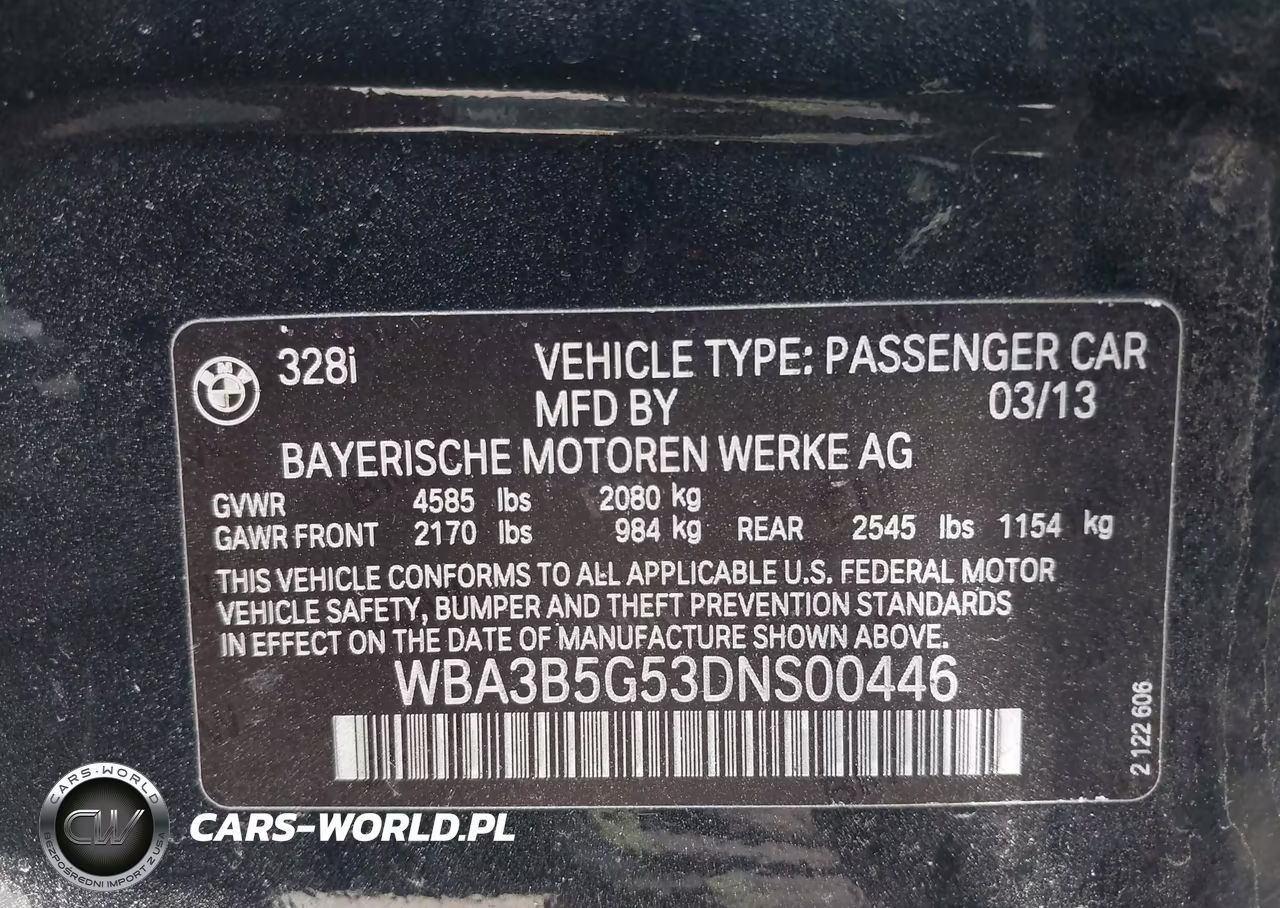 2013 BMW 328I xDrive VIN:WBA3B5G53DNS00446 - 9